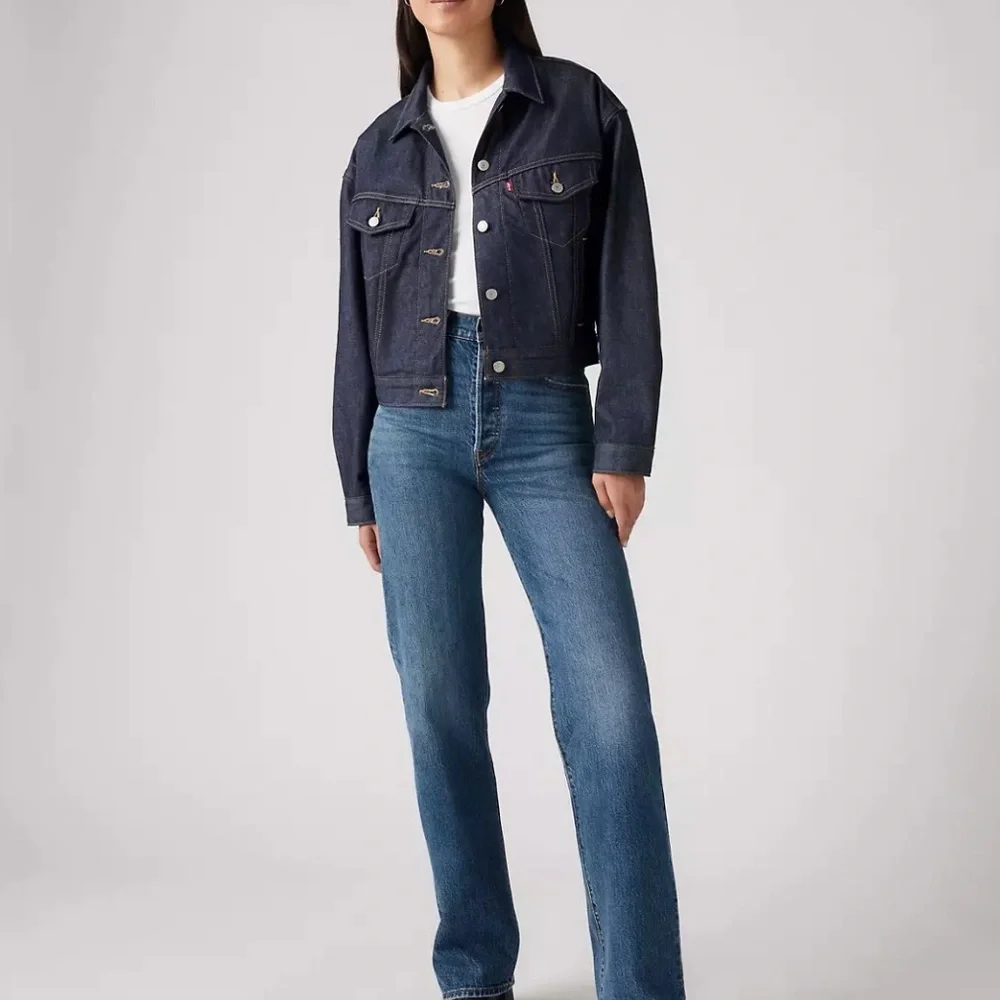 Levi's Ribcage Straight Blue Jeans - Picture 6 of 12